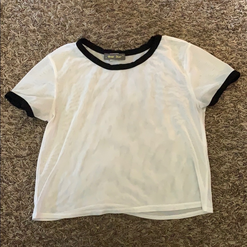 White/translucent crop top